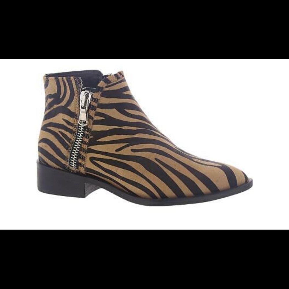 Steven by Steve Madden Hickory T Zebra Striped Boots, 6.5